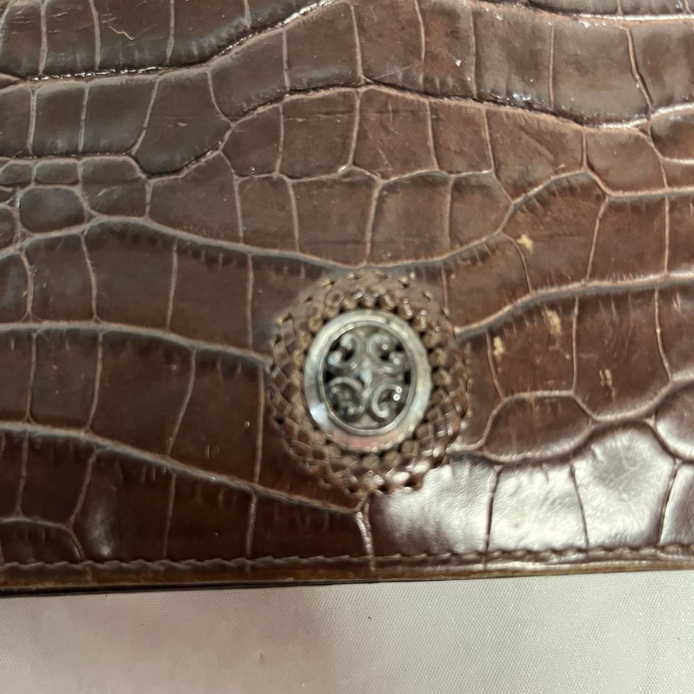 Brighton Brown & Black Croc Leather Crossbody-Shoulder Bag - Picture 10 of 13
